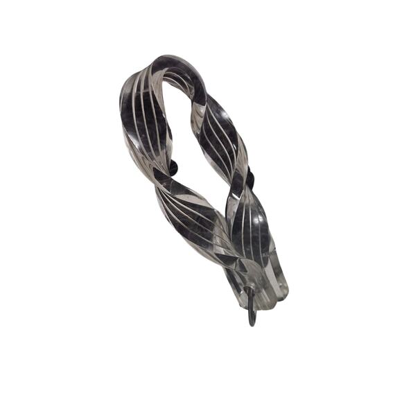 1940s Maxi Clutch Bag Large Black Crocheted Cord Vintage Lucite Toggle by Conmar - Picture 7 of 8